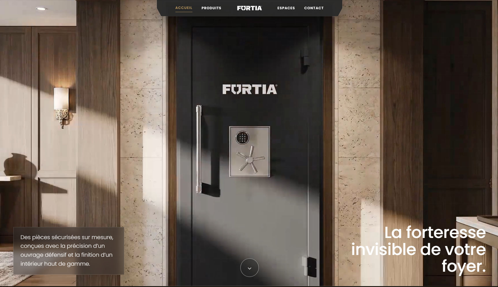 Porte de pièce sécurisée FORTIA dans un intérieur haut de gamme